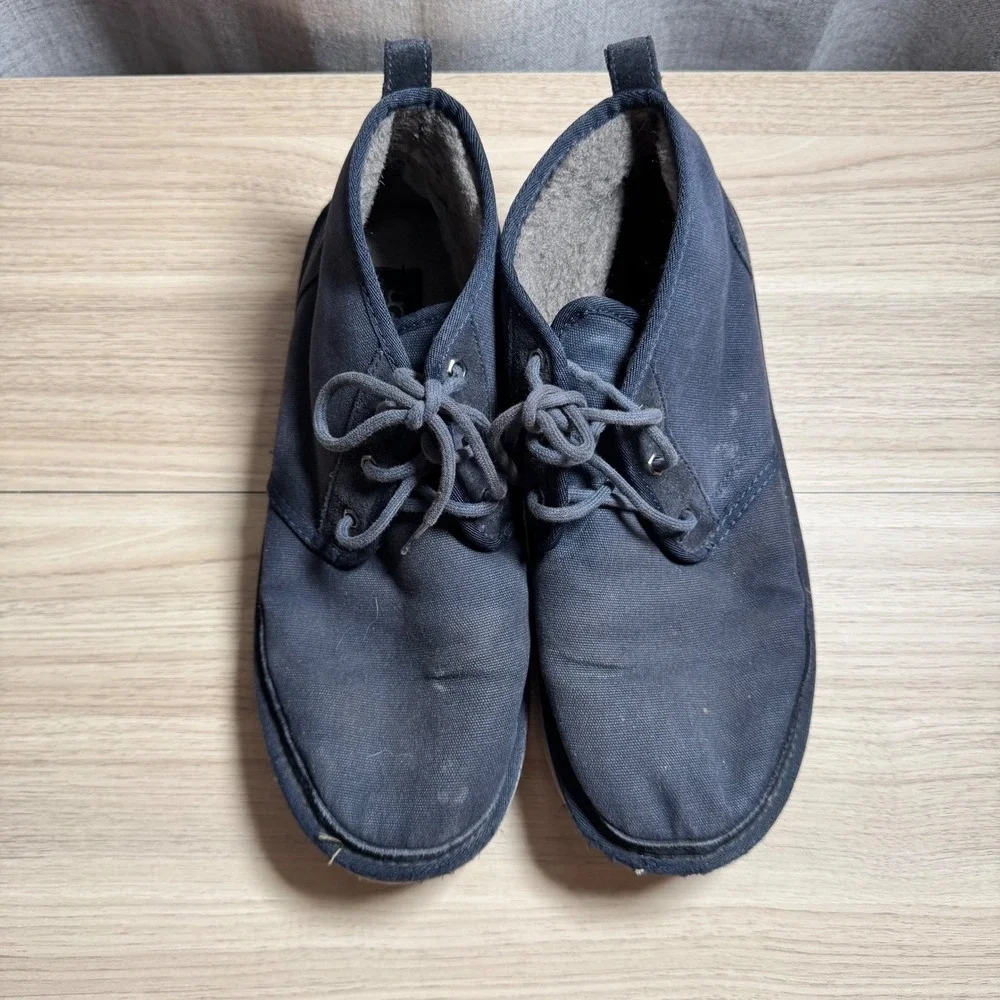 UGG Neumel Canvas Chukka Boots Mens 13 Navy Blue Good Condition 1118264